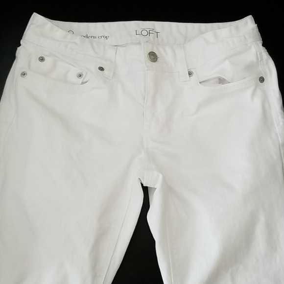 Loft Modern Crop White Denim Jeans, size 2 - Picture 2 of 3